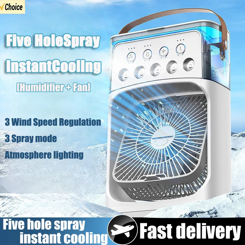 USB charge ventilateur Portable refroidissement eau brouillard climatiseur ventilateur électrique LED veilleuse 3-en-1 ménage humidificateur d