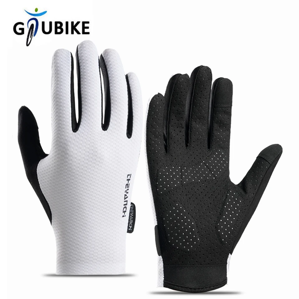 GTUBIKE Neue Touchscreen-Langfingerhandschuhe, atmungsaktive Sport-Fahrradhandschuhe für MTB, Rennrad, Reiten, Rennen, Damen und Herren Image