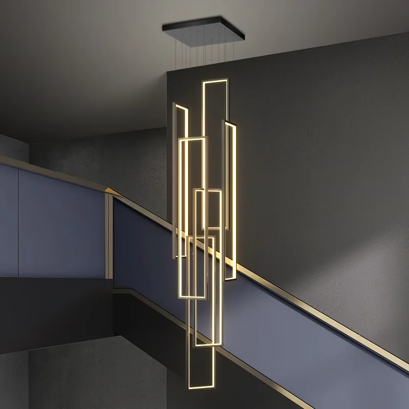 Moderne Ringtreppe LED-Leuchten Pendelleuchte Lampen für Wohnzimmer LED-Kronleuchter für Esszimmer Hängeleuchte Innenbeleuchtung