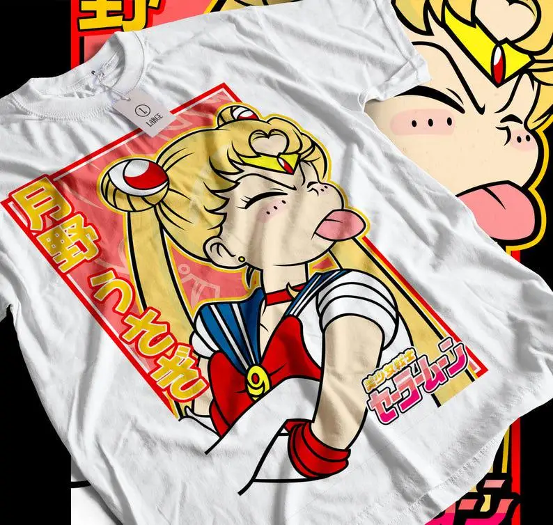 Bequemes Sailor Moon T-Shirt Usagi Tsukino Anime Manga Grafik-T-Shirt 2026 Neues Baumwoll-Sommer-T-Shirt für Männer und Frauen Image