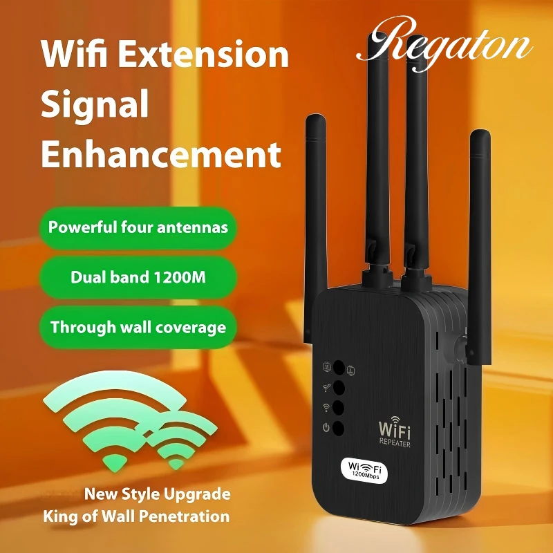 1200Mbps WLAN-Repeater Drahtloser Verstärker WLAN-Booster 5G 2,4G Dual-Band Netzwerkverstärker Langstrecken-Signal WLAN-Router für Zuhause Image
