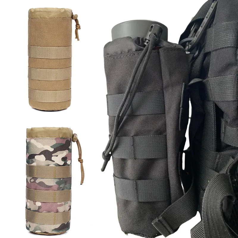 Taktische Molle-Wasserflaschentasche für Outdoor, Camo-Jagd, Camping, Wandern, Kordelzug-Halter, Multifunktionale Flaschenaufbewahrungstasche Image