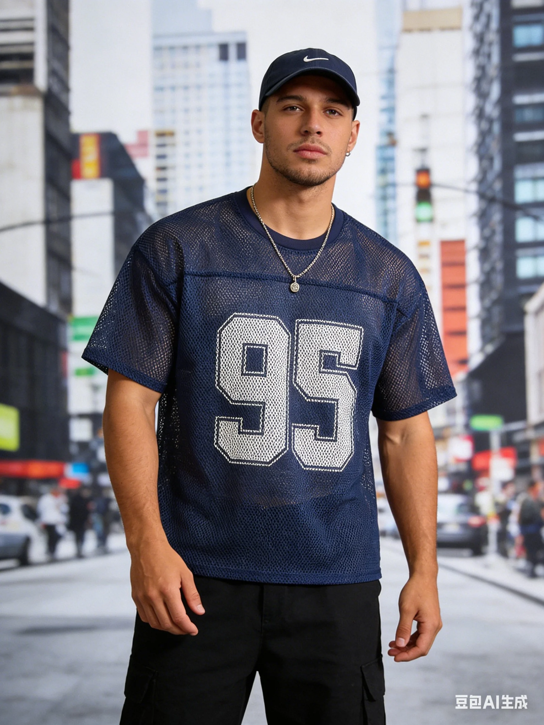 Herren Mesh T-Shirt Sommer Casual Sport Kurzarm Atmungsaktiv 95% Bedruckt Locker Sitzend Streetwear für Tägliches Training Outdoor-Aktivitäten Image