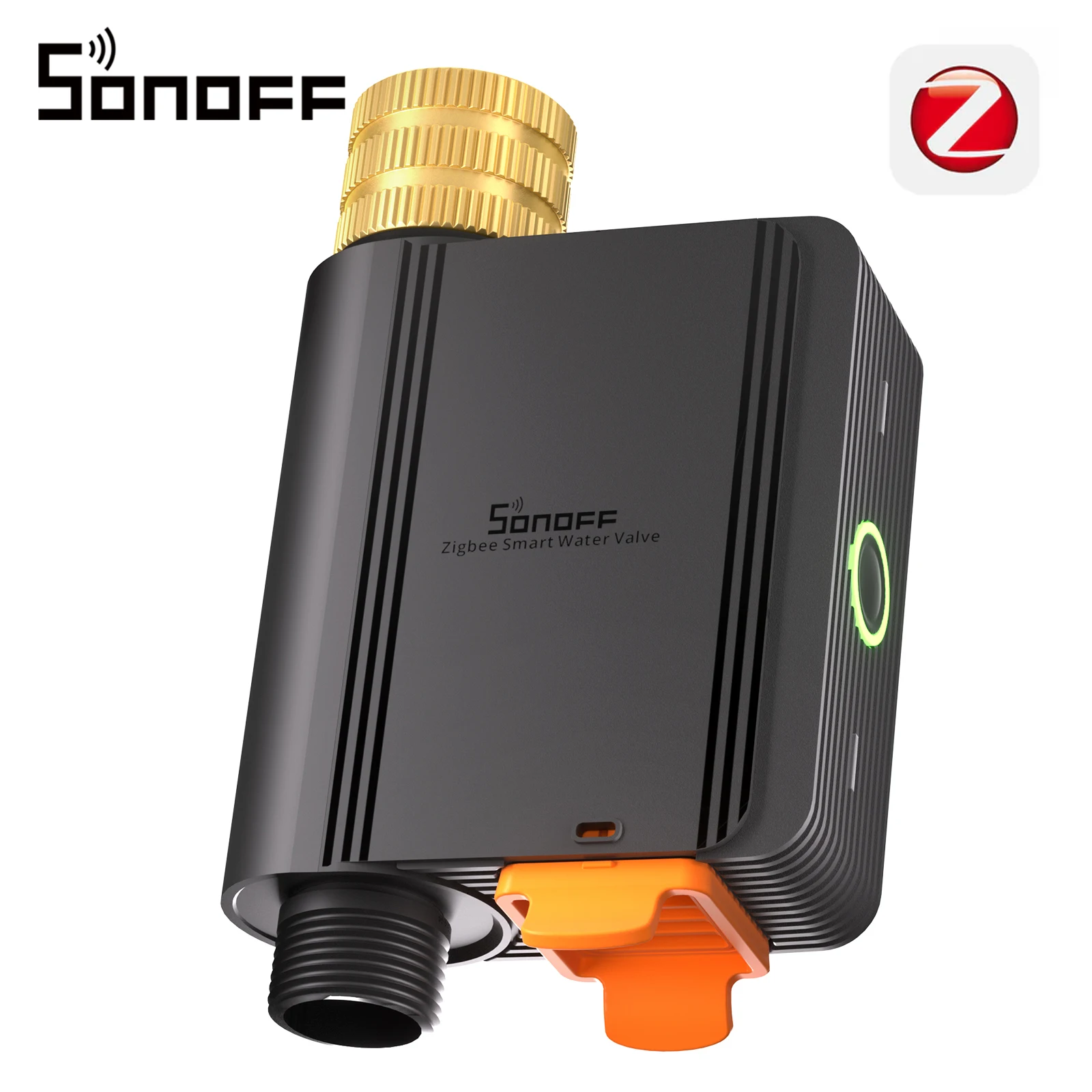 SONOFF Hydro ONE SWV-ZFE Zigbee Smartes Wasserventil – Wassersteuerung mit Durchflussmesser, Messinganschluss, Alarmfunktion, kompatibel mit Apple Home über Matter Bridge Image