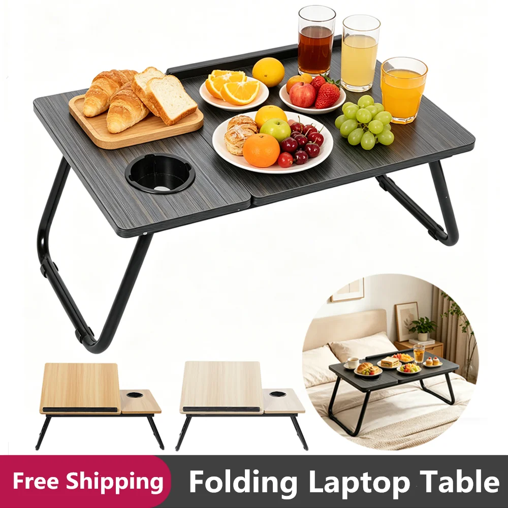 Verstellbarer Laptop-Bett-Tisch, tragbarer Stehschreibtisch mit Aufbewahrungsschublade, faltbarer Laptoptisch für Sofa & Bett, Computer-Lazy-Desk