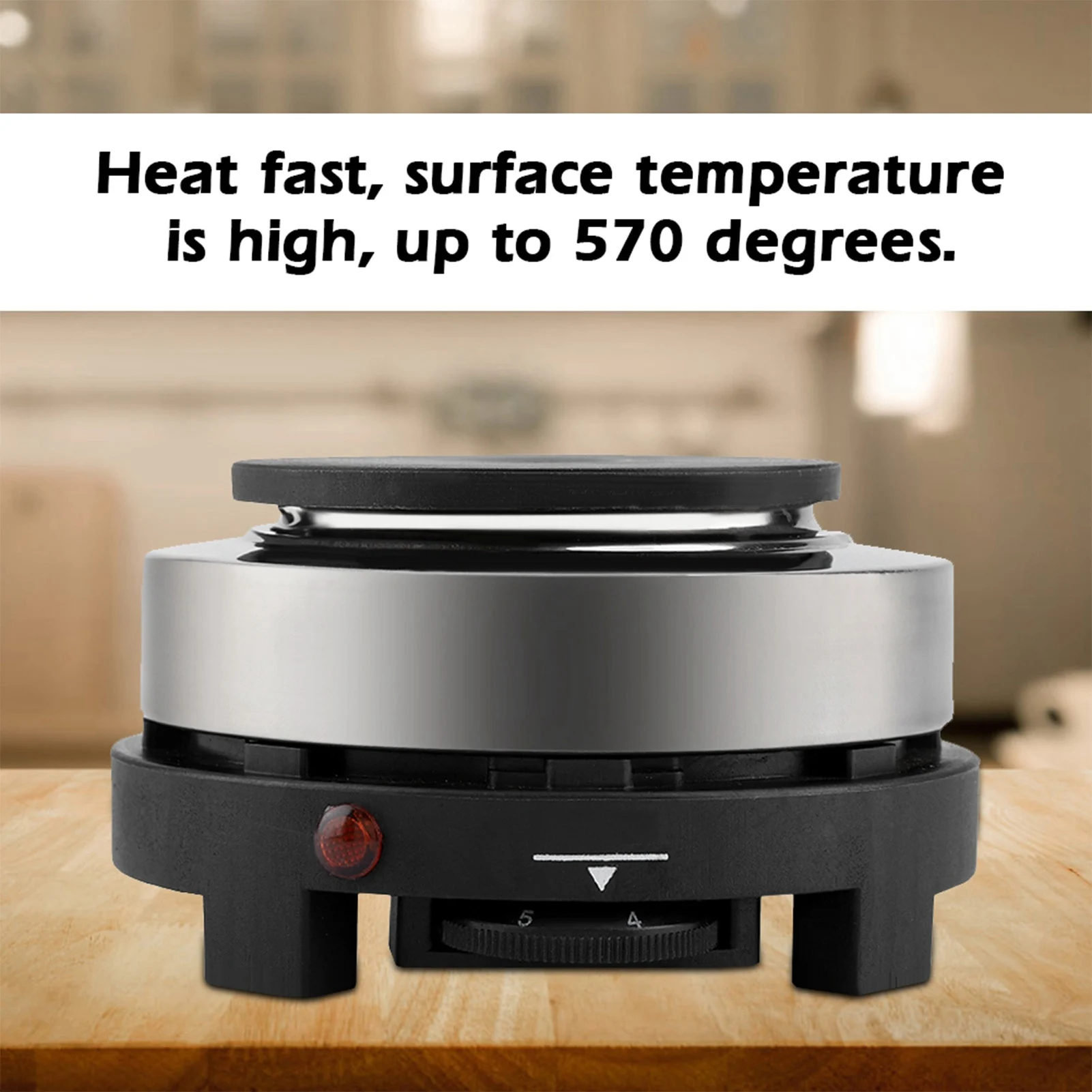 Elektrischer Mini-Herd, Tragbarer 500W Elektroherd, Multifunktionale Heizplatte für Zuhause, Kochplatte Image