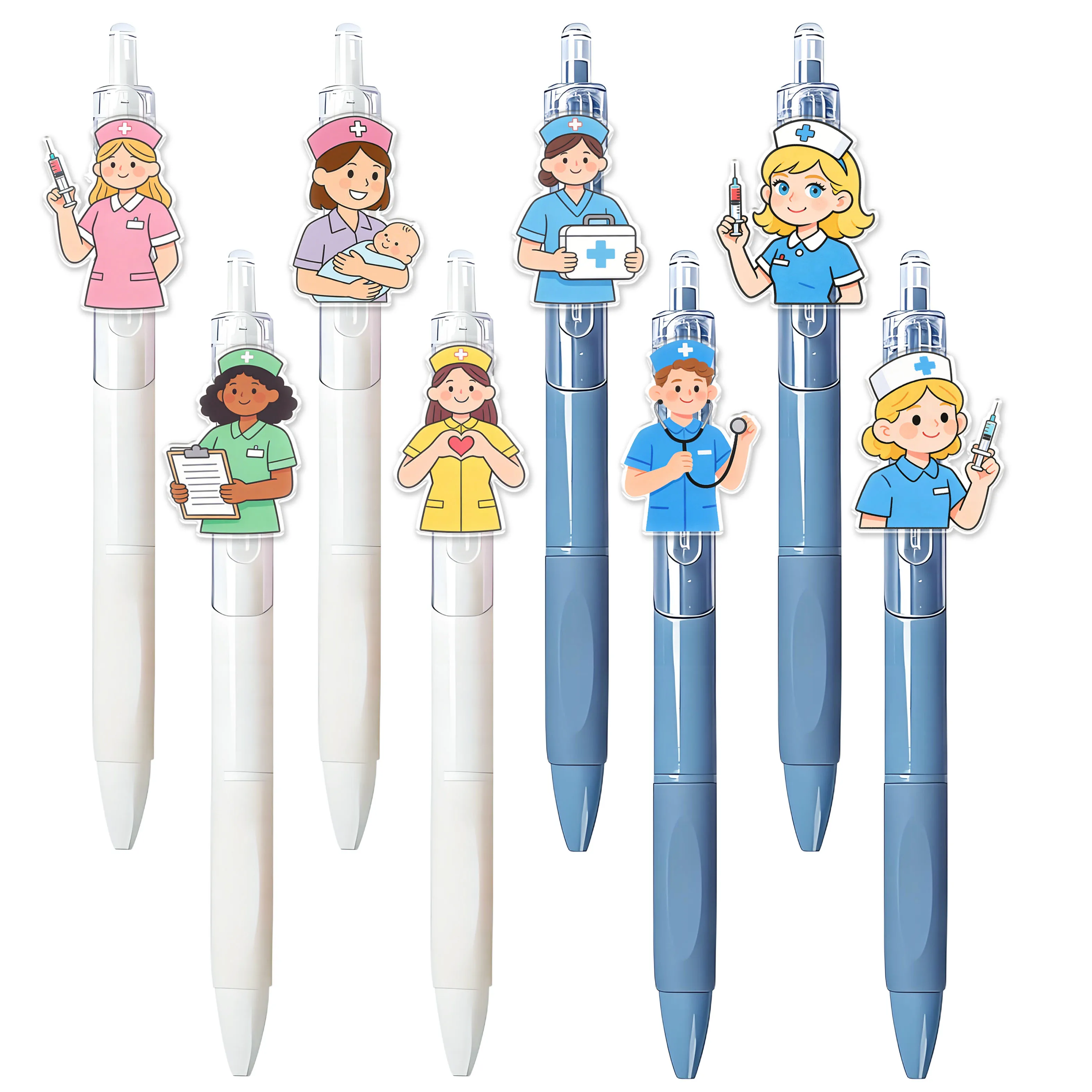 8/13-teiliges Medizin- und Krankenschwester-Themen-Geschenkset, Kreative Healthcare-Serie Einziehbare Gelstifte, Krankenschwester-Stifte, Schreibwaren für den Schulanfang Image
