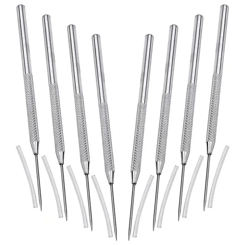Lot de 4 outils en aluminium pour modelage de pâte à modeler, outils de poterie et de céramique, outils de sculpture pour pâte polymère, outils de modelage DIY, accessoires pour gâteaux