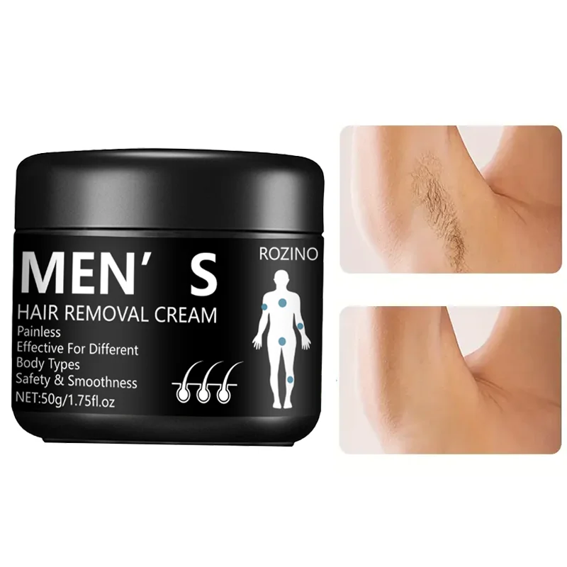 50 g professionelle Haarentfernungscreme für Herren, Haarentfernungscreme für Herren, schmerzlos, geeignet für verschiedene Körpertypen und -teile, einfach Image