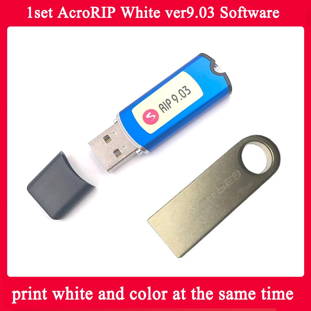 AcroRIP White ver9.03 Software mit Lock-Key-Dongle, die weiß und farben gleichzeitig für Epson-Druckkopf UV-Flachbett-Tintenstrahldrucker drucken Image