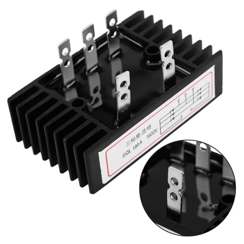 Brückengleichrichter Diodengleichrichter Diodenbrücke Dreiphasen-Gleichrichter SQL100A 1600V Dreiphasen-Diodenbrückengleichrichter AC zu DC Image