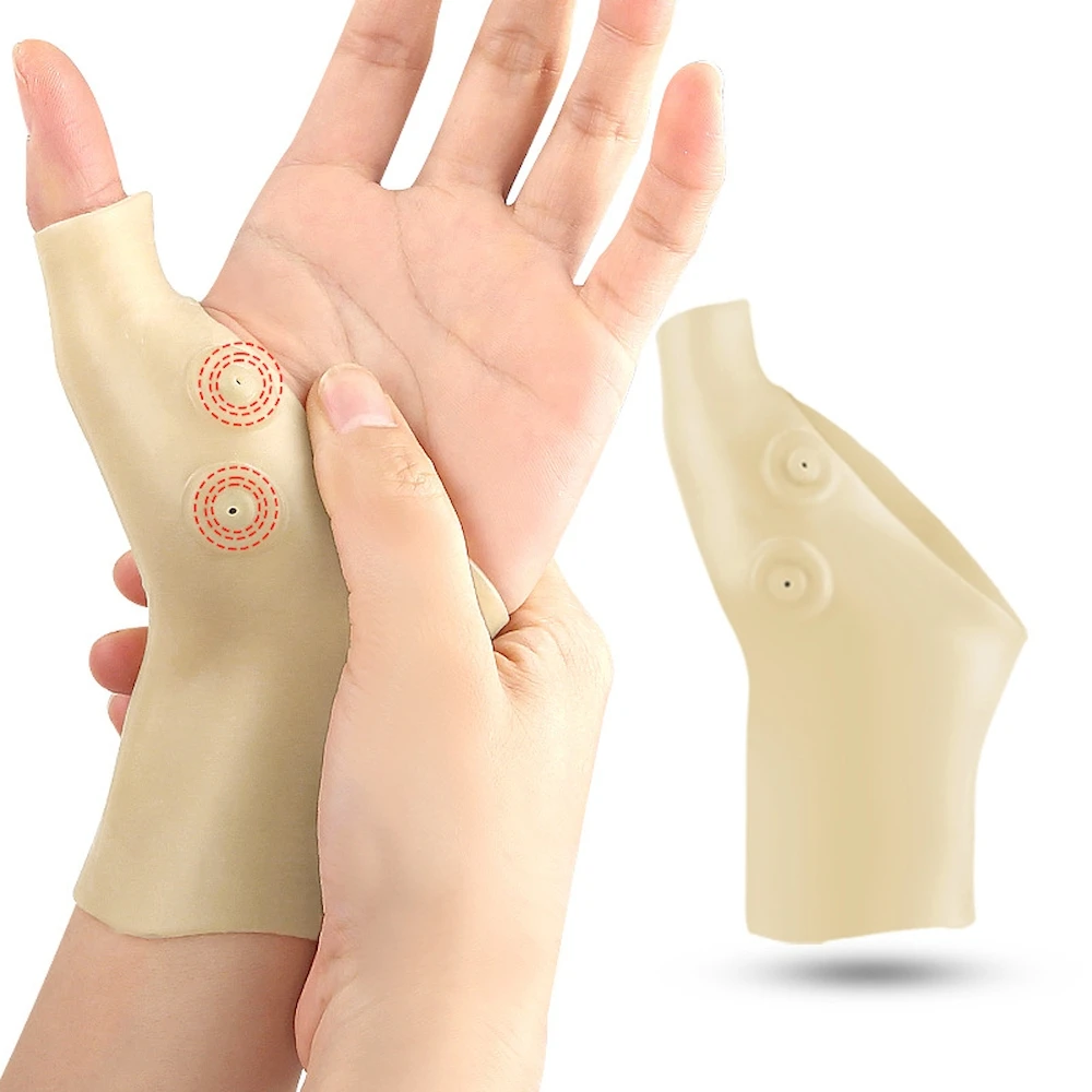 Magnetfeldtherapie-Handschuhe zur Linderung von Handgelenkschmerzen – 1 Stück Silikongel-Stützhandschuhe für Arthritis, Daumen und Handmassage Image