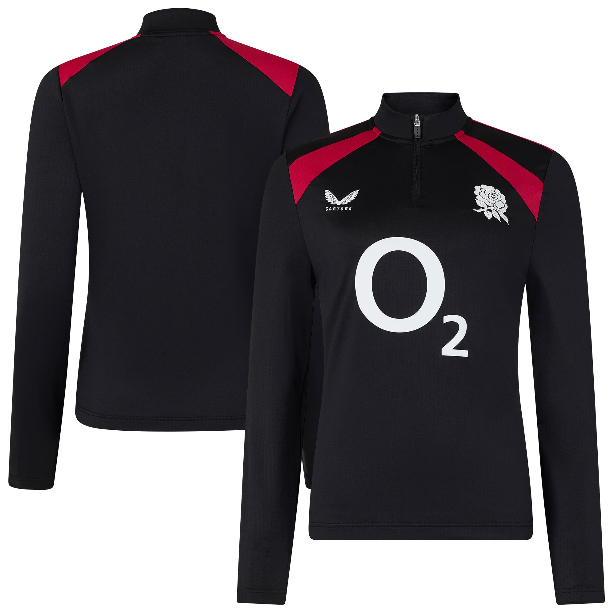 England Rugby Performance Midlayer Top – Schwarz – Damen