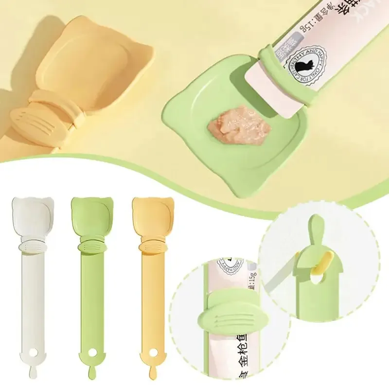 Cuillère à nourriture pour animaux de compagnie, louche à nourriture, presse-bâtonnets pour chat, distributeur de nourriture, pour l'intérieur, pour chiot et chaton, louche à nourriture liquide,