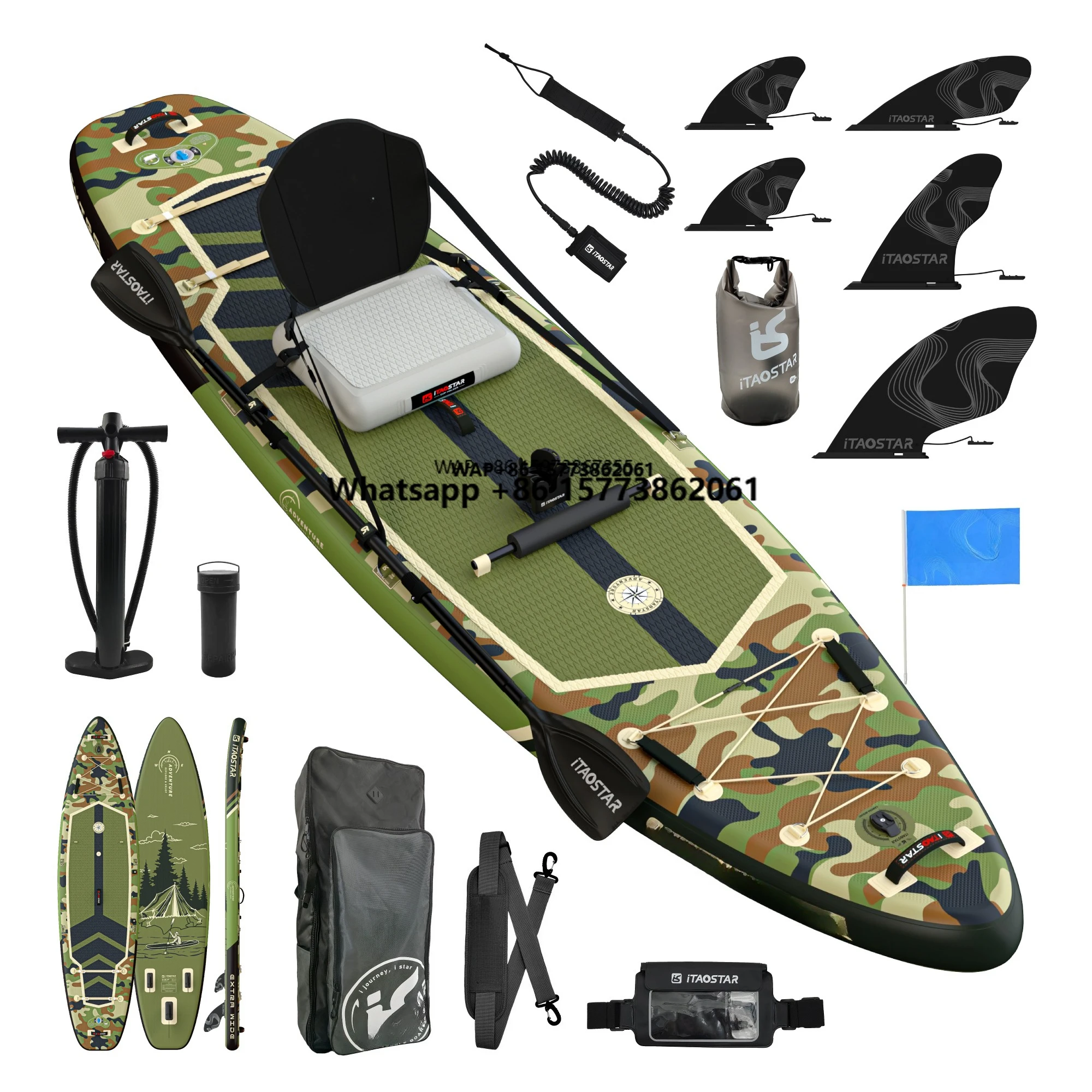ITAOSTAR Adventure A01A 12'x35"x6" Neues Aufblasbares Paddleboard mit Kajaksitz Stand-up-Paddleboard SUP Surfing Paddleboard Image