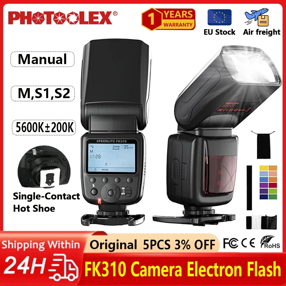 PHOTOOLEX FK310 Blitz-Videoleuchte, kabellose Signalblitz-Auslöserlampe für Canon, Nikon, Pentax, Olympus DSLR-Kameras Image