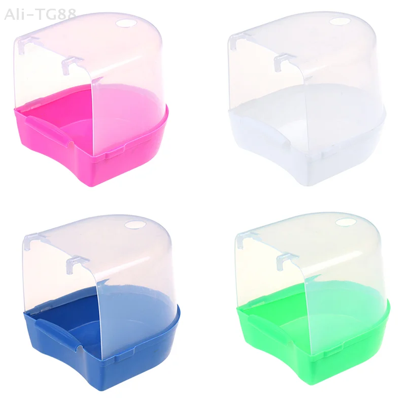1pc Kunststoff Vogel Wasser Bad Box Badewanne Papagei Für Sittich Hängen Schüssel Image