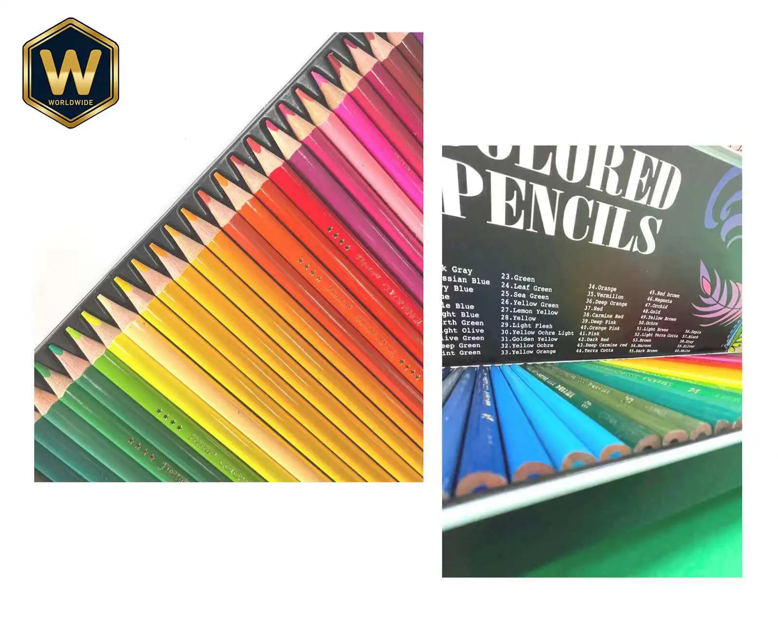 Für Korea Carnival 60 Farben Buntstifte Professionelles Zeichenset Authentische Eisenbox-Verpackung Image
