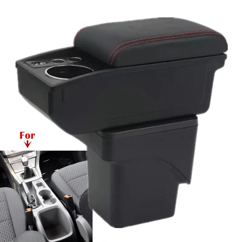 Für Ford Focus 2 Armlehnenbox, für Ford Focus mk2, Auto-Armlehne, doppelschichtige Aufbewahrungsbox, Getränkehalter, Innenraum-Nachrüstung, Autozubehör Image