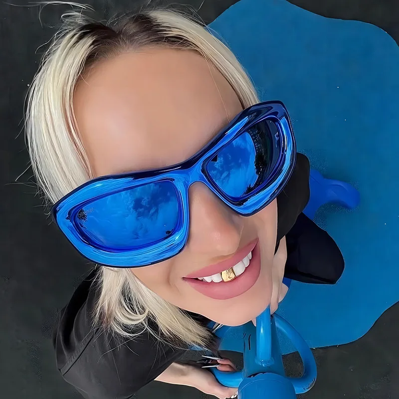 Neue Mode Y2K Sonnenbrille INS Sonnenbrille Coole Hip Hop Brillen Großen Rahmen Damen Punk Stil Gläser