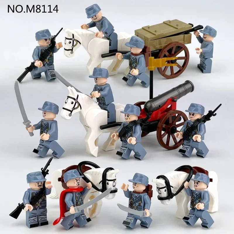M8181 Achte Marscharmee Montage-Set Kleinteiliges Puzzle-Spielzeug mit Karren und Schusswaffen Image