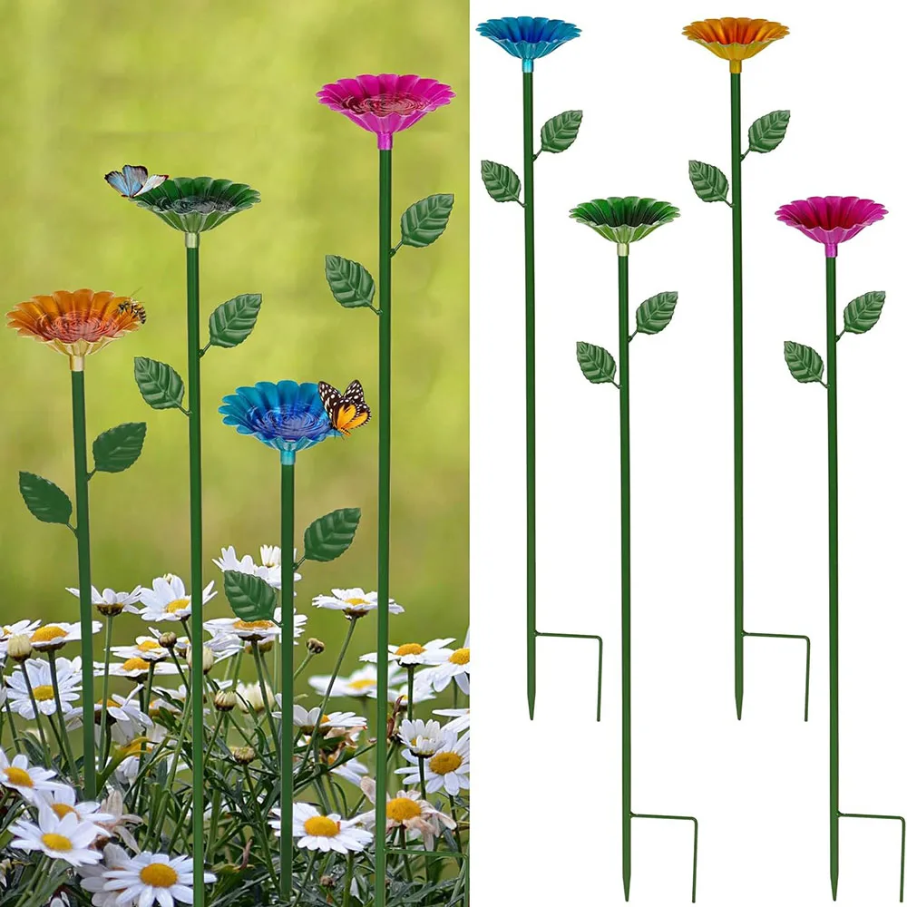 Bee Watering Station,Bee Bath for Garden Metal Bee Water Feeder with Flower Design,Butterfly Bee Bath Bowl for Garden Yard Decor