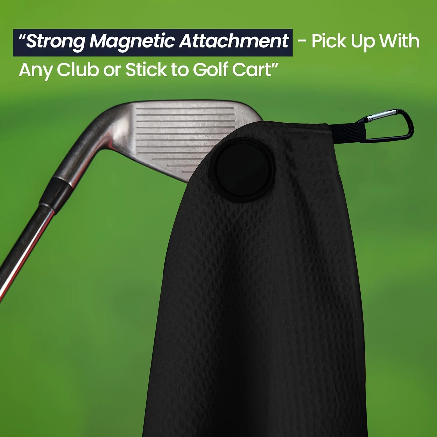 1 Stück Magnetisches Golf-Handtuch - Premium Saugfähiges Mikrofaser-Golf-Handtuch mit Magnet für Golftaschen, Trolley oder Schläger - 40x60cm/16x24inch Image