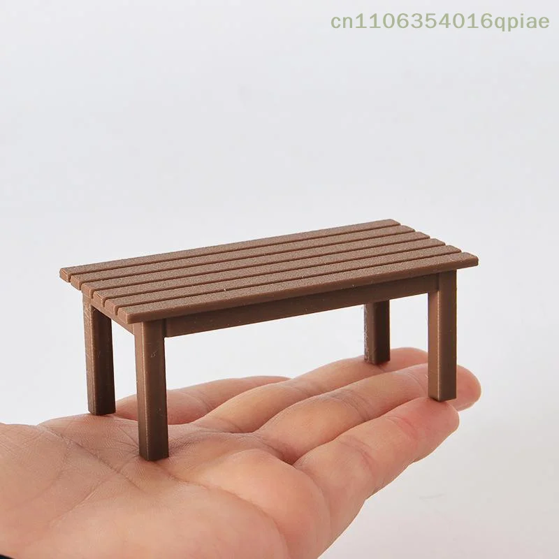 Modèle de table et banc de simulation 1/12 pour maison de poupée, décoration de mobilier de maison de poupée, ornement de scène de vie pour maison de poupée, jouets de jeu d
