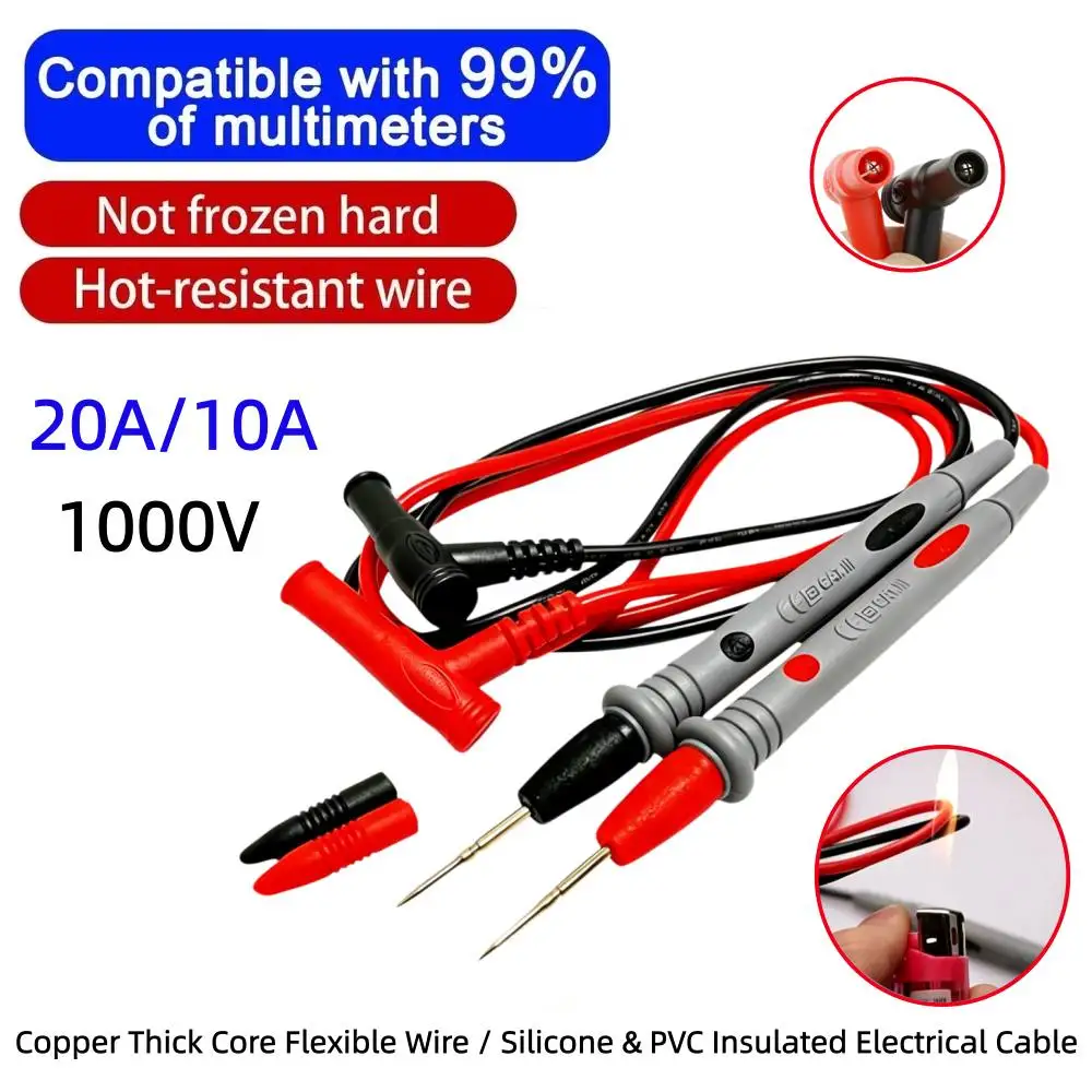 1000V 10A&20A Digital-Multimeter-Prüfkabel Universelle Nadelspitzen-Sonden Voltmeter-Tester-Kabelpaar Image