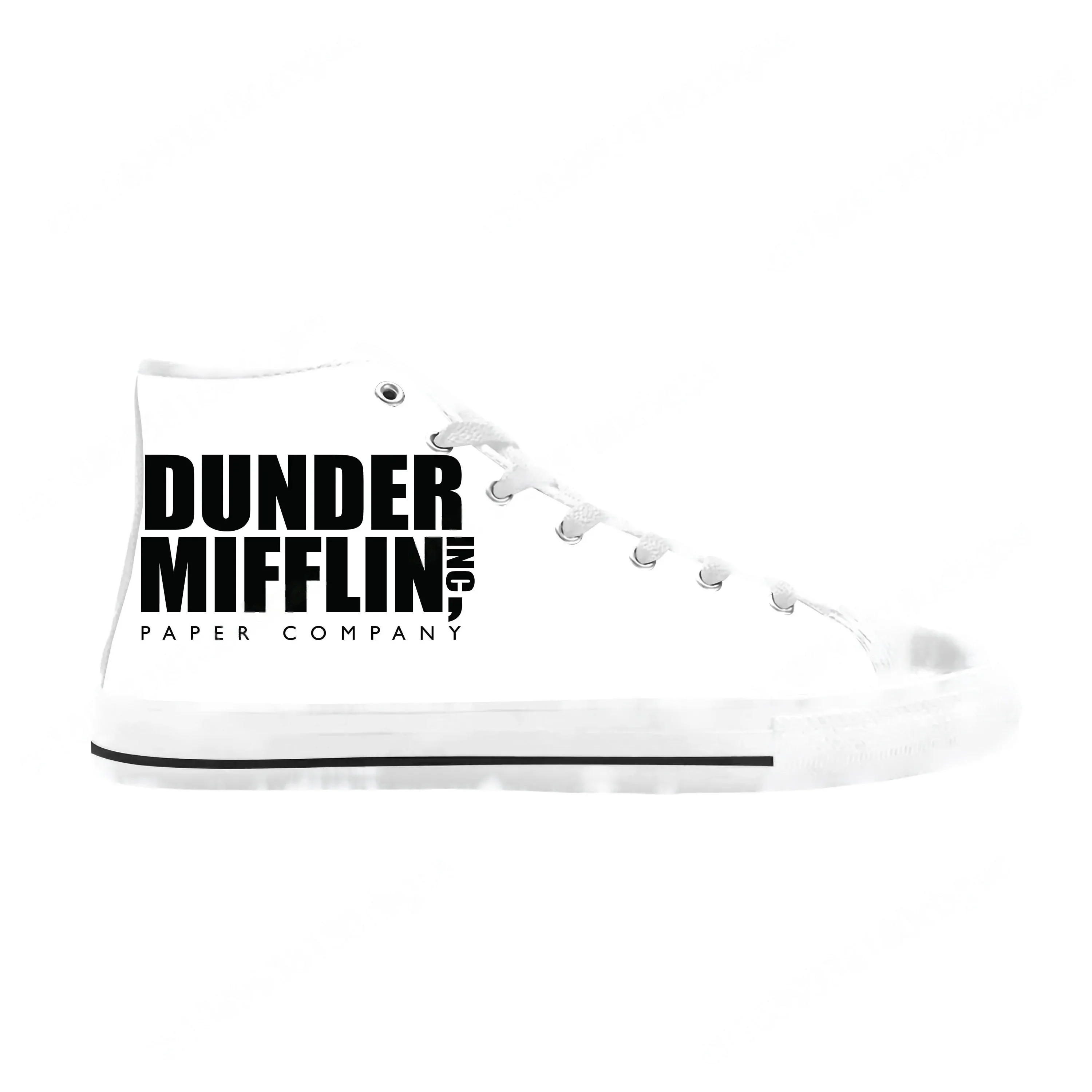 The Office TV Show Dunder Mifflin Paper Company Casual Cloth Shoes High Top Comfortable Breathable 3D Print Men Women Sneakers