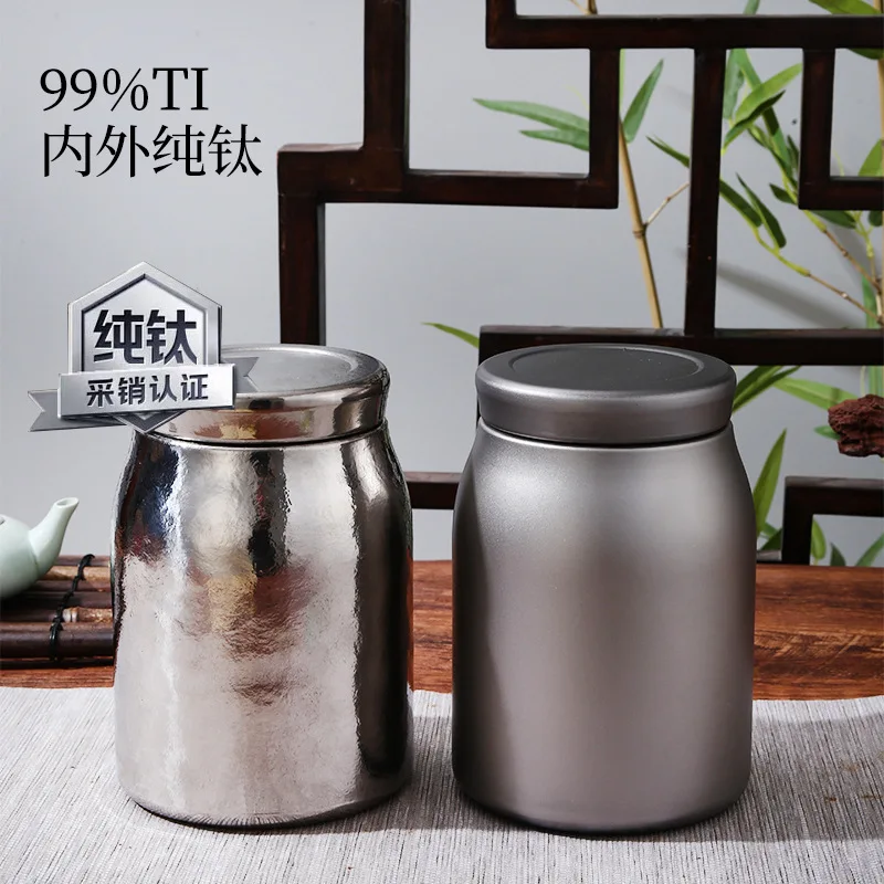 1,8 l große Teedose/Snackdose aus reinem Titan mit magnetischem Deckel, antibakteriell, feuchtigkeitsbeständig und versiegelte Aufbewahrungsbox/Dosen
