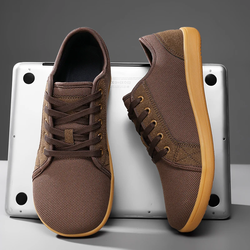 Barfuß-Wanderschuhe für Herren, atmungsaktive Wanderschuhe mit breiter Zehenpartie, einfache und bequeme Outdoor-Schnürsneaker für Paare, Größe 36–48