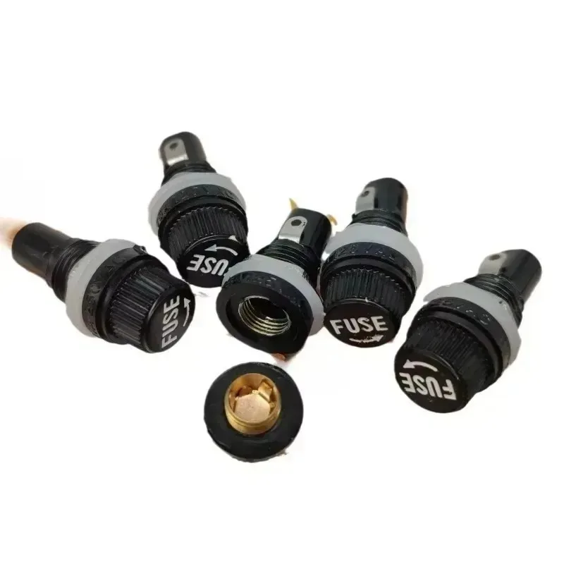 5x20mm Sicherungshalter 10A 250V Schwarz Panelmontage Sicherungssockel für 5*20mm Sicherungsröhre Image