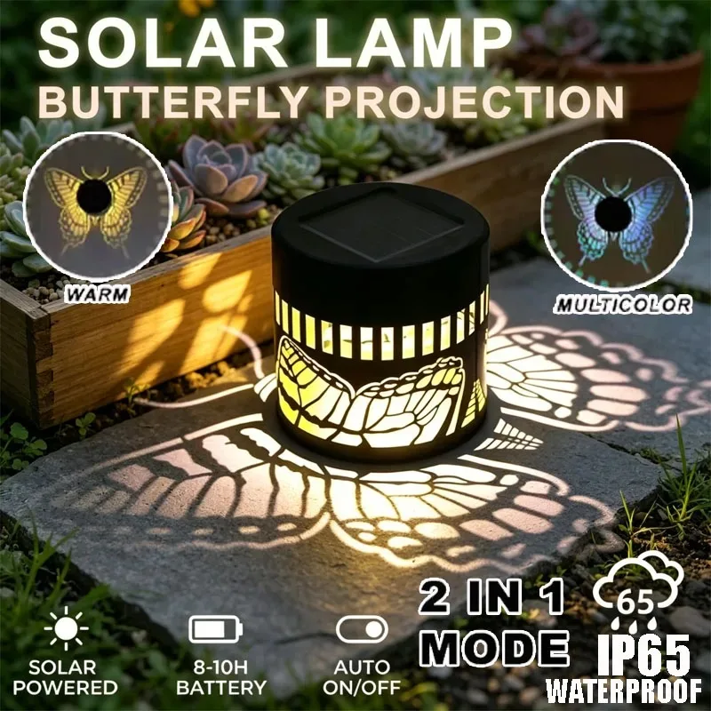Solar Butterfly Lantern Light Wall Lamp Outdoor Garden Patio Walkway Decorations Lighting for Garden Yard Pathway Decorative