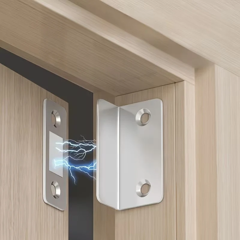 Unsichtbarer magnetischer Türverschluss ohne Bohren, stark klebend, geräuschloser Verschluss für Schrank, Schiebetür, Kleiderschrank, Hardware für den täglichen Gebrauch Image