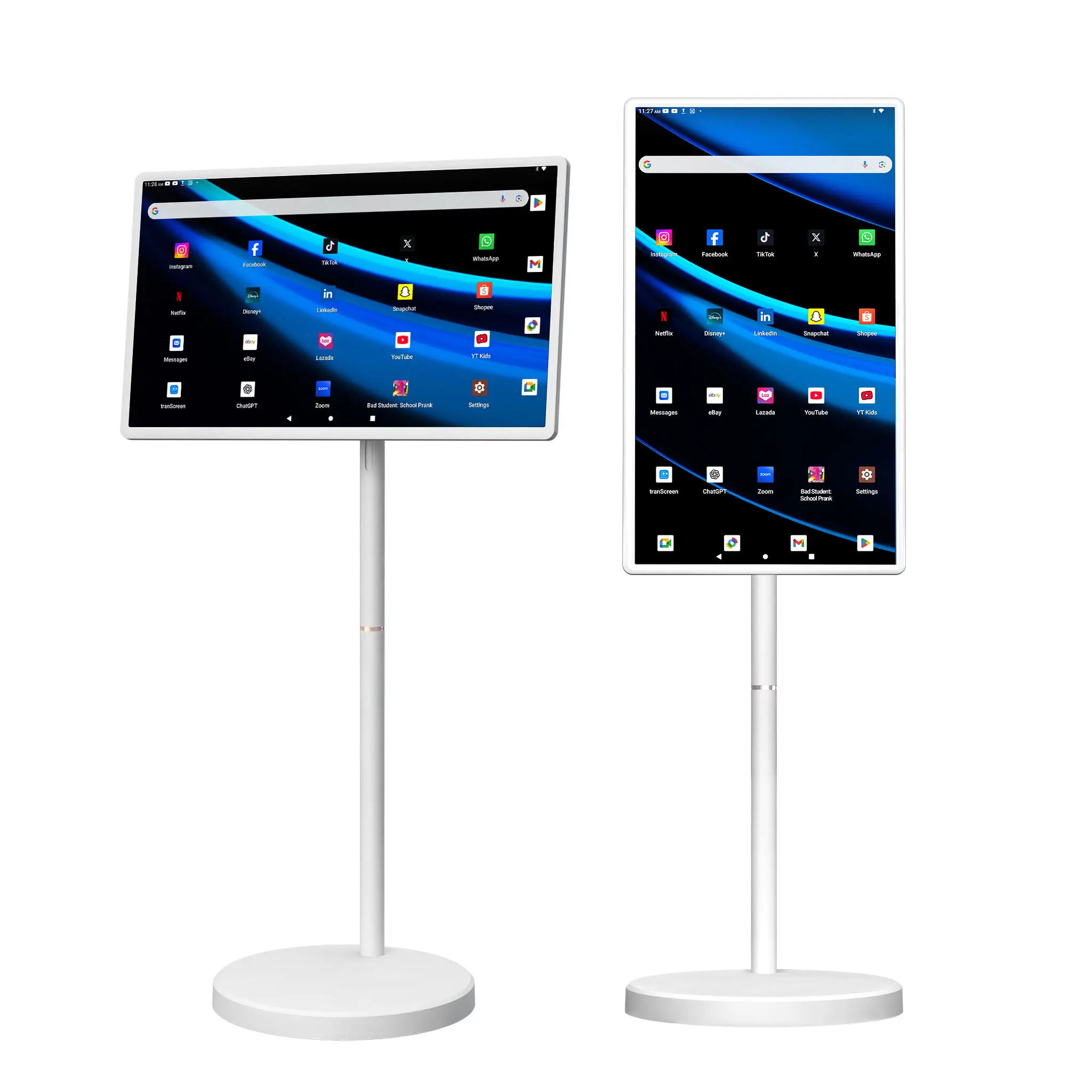 Heißer 32-Zoll-Android-tragbarer Smart-TV mit batteriebetriebenem kapazitivem Display, vertikaler Touchscreen-LCD-Monitoren, tragbarer All-in-One-TV Image
