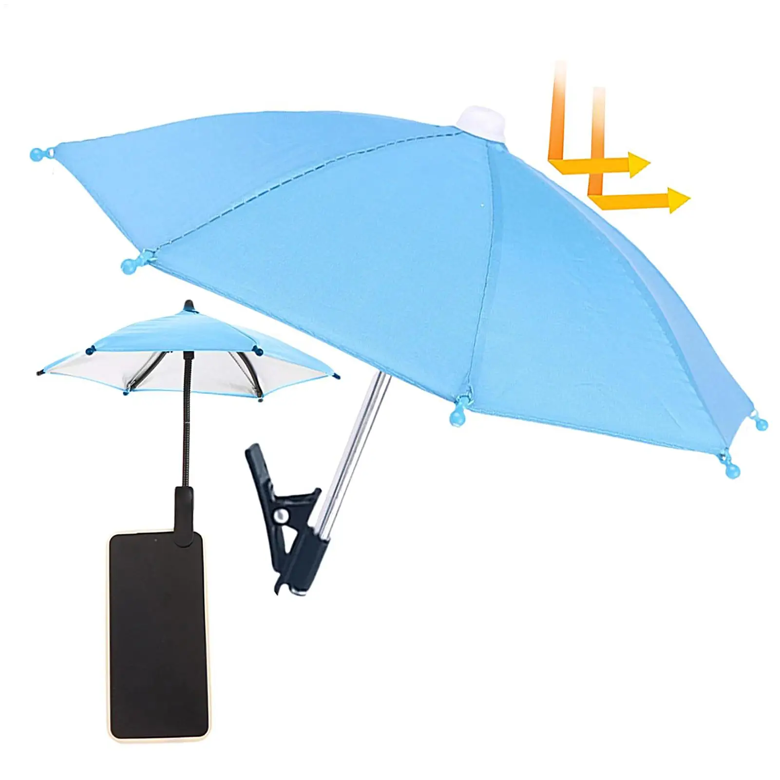 Cell Phone Umbrella Holder with Clip for Sun Shade Cell Phone Umbrella Phone Clip Outdoor Anti-Glare Sunshade Protect Your Phone