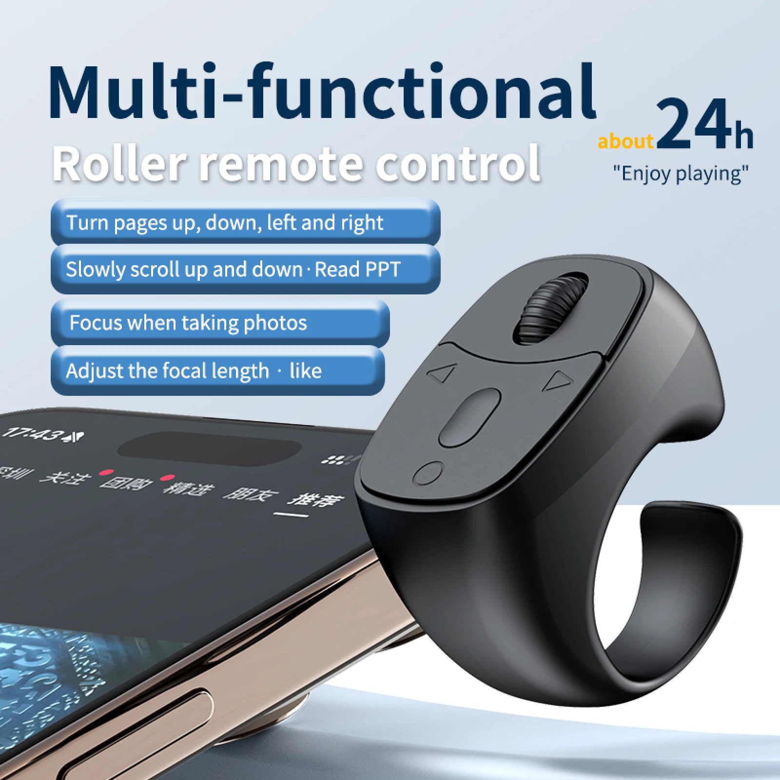 Automatische Seite Turner Handy Finger Ring Bluetooth-Kompatibel Fernbedienung Selfie Video Fernbedienung Image