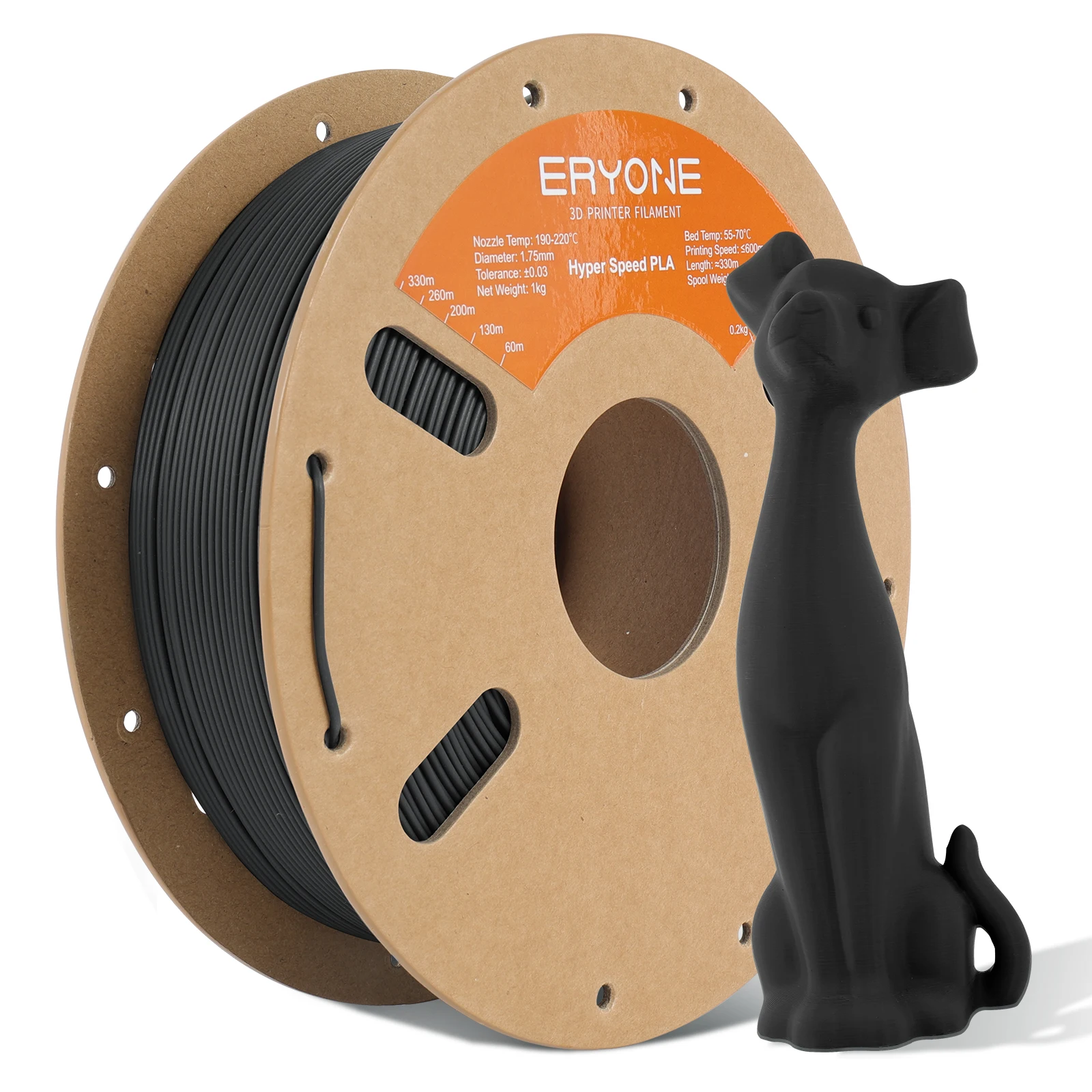 ERYONE 1KG Hochgeschwindigkeits-PLA-Filament Graue Serie 1,75mm +/-0,03mm, 3D-Druckfilament, 1kg (2,2LBS) / Spule Image