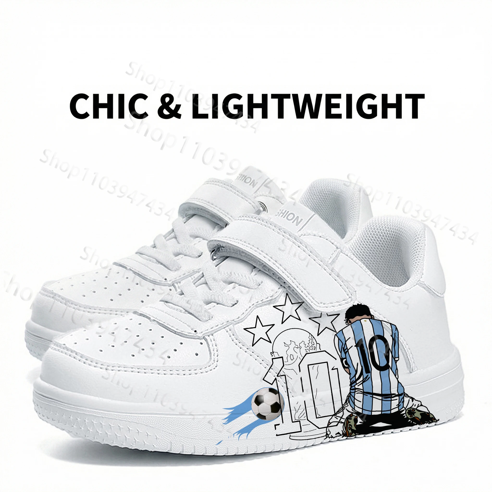Größe 28-40 Jungen Mädchen Tennisschuhe 2026 Fußballspiele 10 GOAT Argentinien Aufdruck Graffiti Einfarbige Sohle Weiße Serie Schuhe