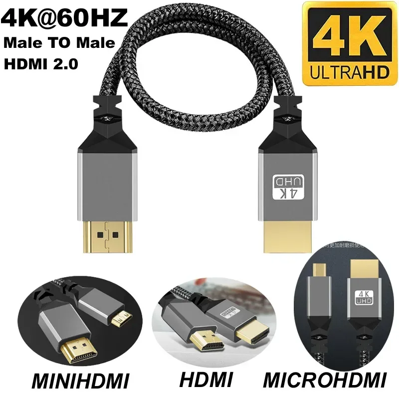 Nylon HD 4K @ 60HZ Compatibile V2.0 HDMI A HDMI/MINI HDMI/MICRO HDMI MINI MICRO Estensione Cavo Maschio A Maschio 1M/1.5M/2M/3M/5M/10m