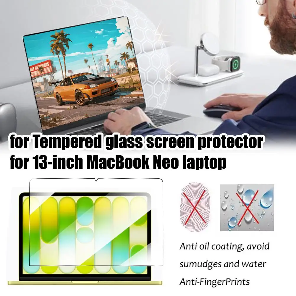 Gehärteter Glas-Displayschutz für 13-Zoll MacBook Neo HD Kratzfeste Bildschirmfolie Anti-Fingerabdruck Laptop-Displayschutz Image