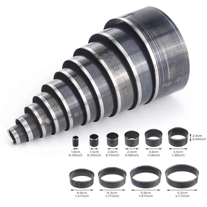 Rundloch-Lederstanzformen-Set 10-55mm Hohlkreislochschneider für Uhrenarmband Gürtel Tasche Basteln DIY Hohe Härte Image