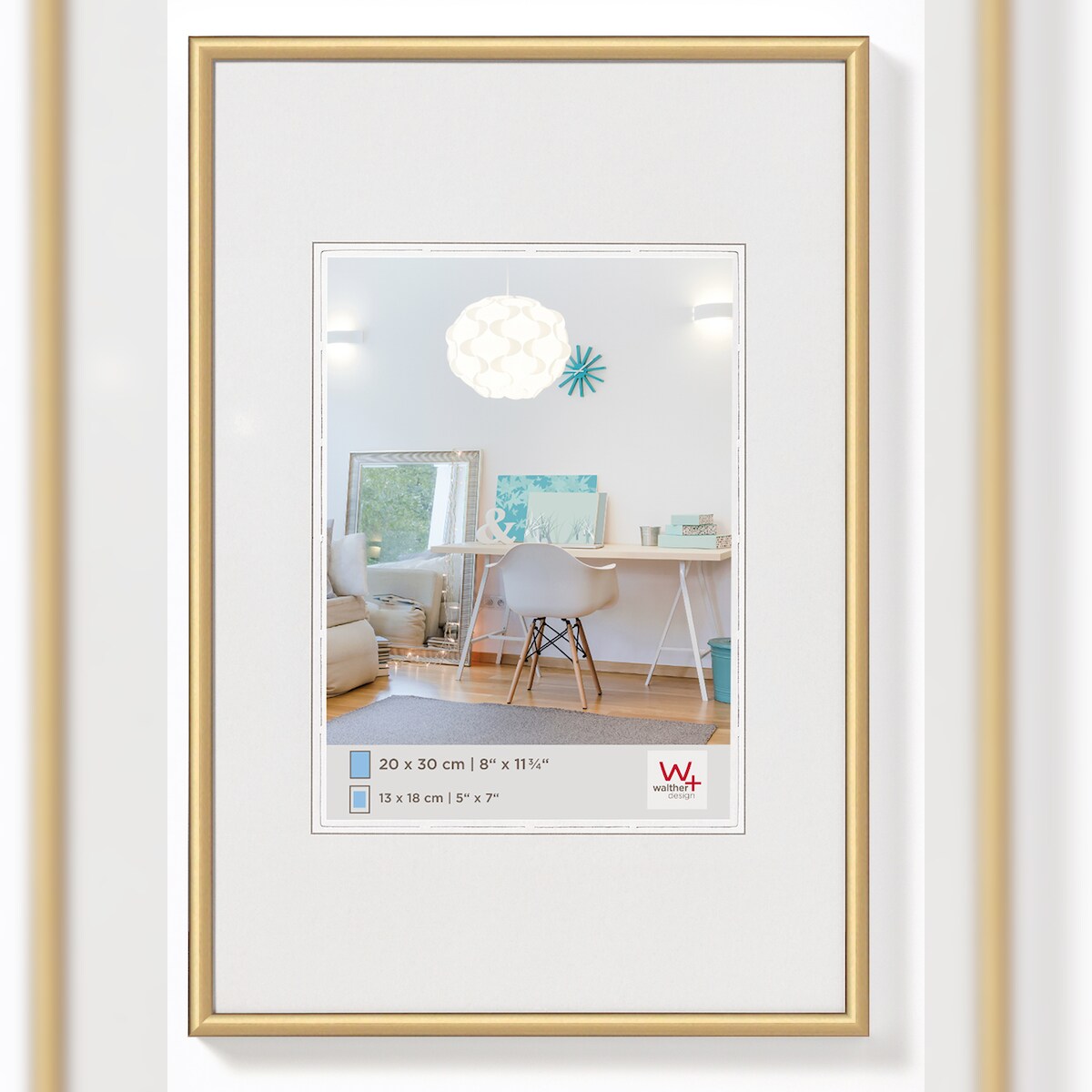 walther + design Lifestyle Kunststoff Bilderrahmen 28x35 cm GOLD Image