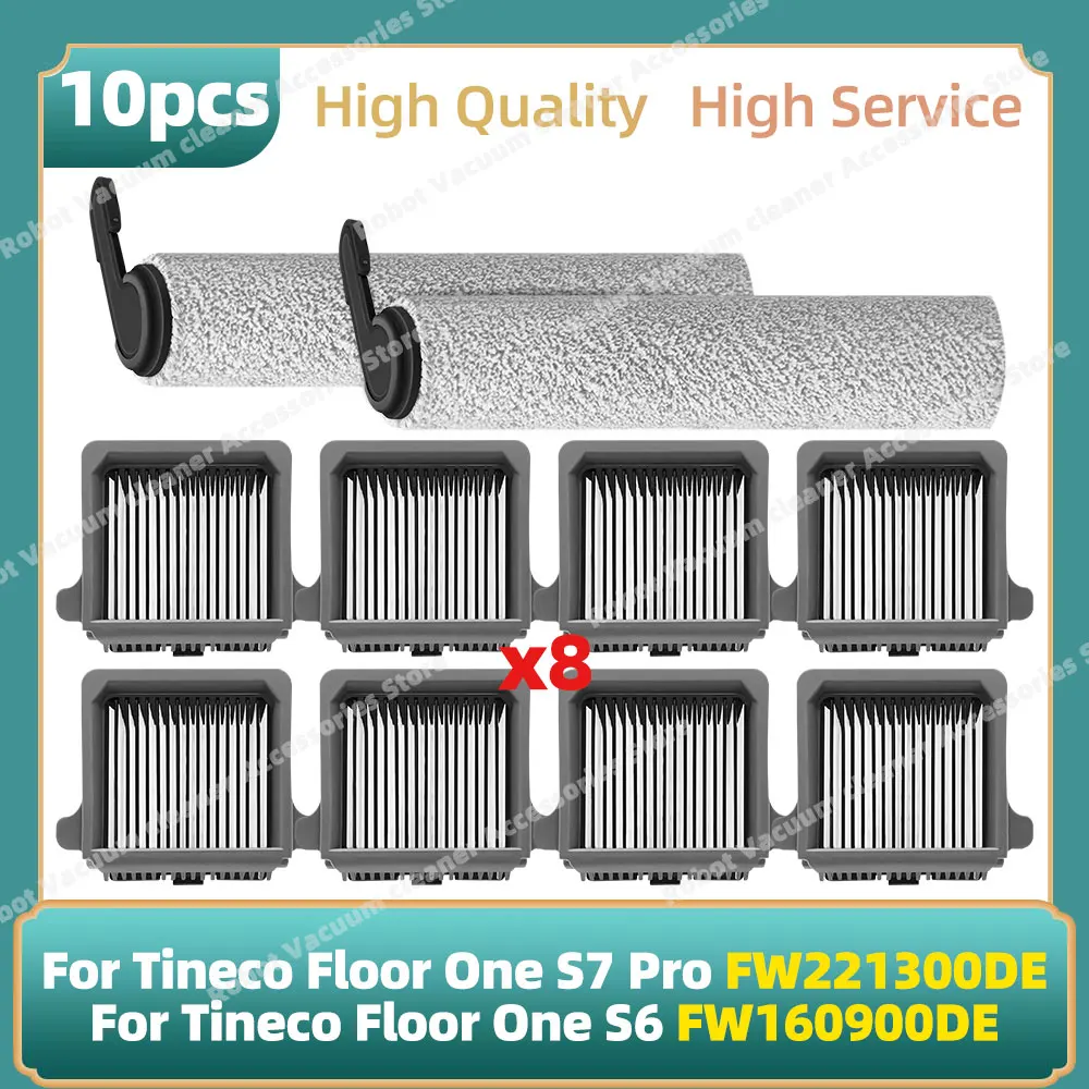 Kompatibel für Tineco Floor One S6 FW160900DE / S7 Pro FW221300DE Staubsauger-Zubehör Rollenbürste HEPA-Filter Image