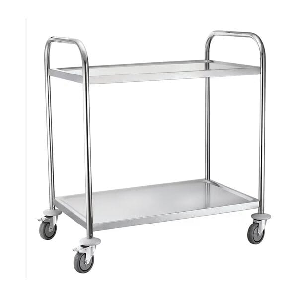 Luxor Servierwagen mit 2 Etagen 100 kg Tragkraft silber, 94x52.5 cm