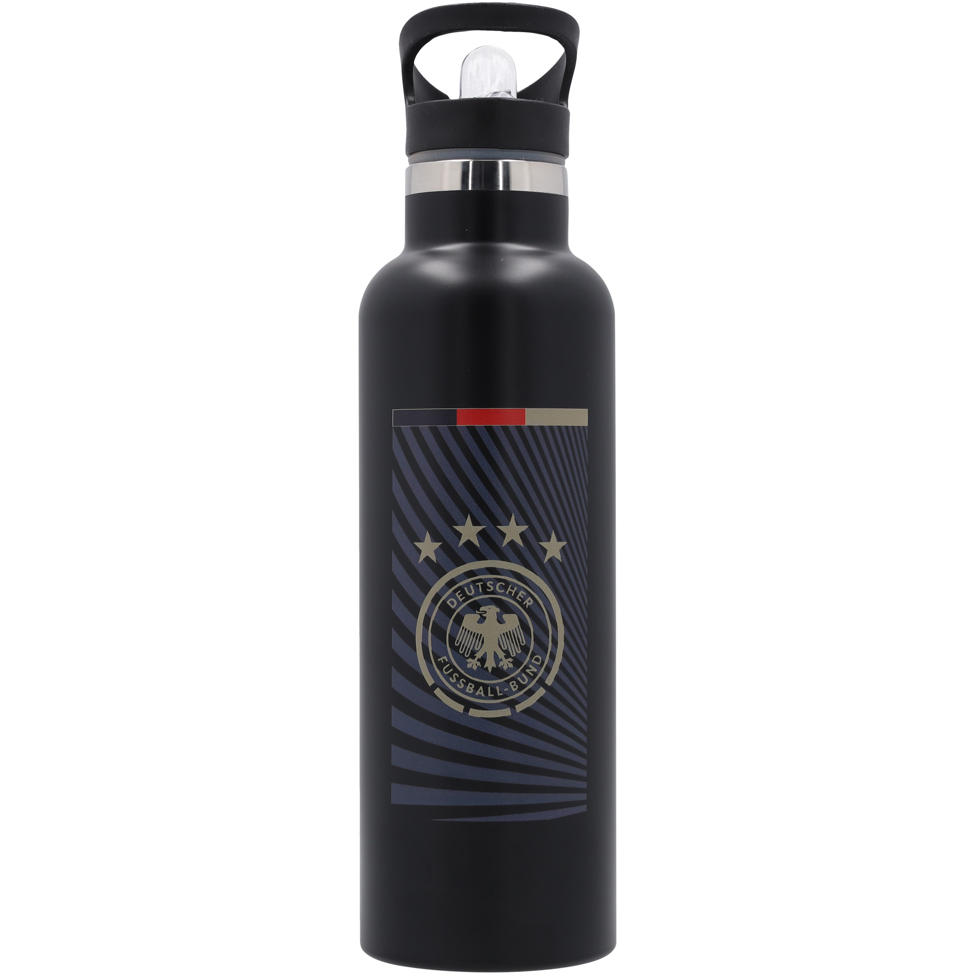 "DFB Wasserflasche mit Pop-Up-Deckel aus Metall – 750 ml – Schwarz" Image