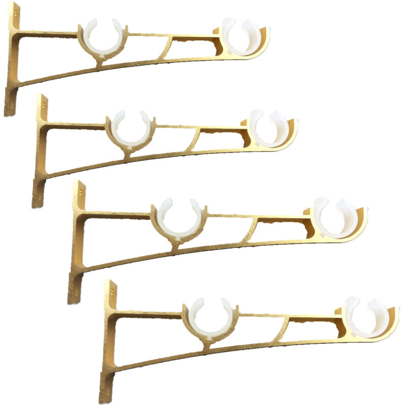 Set Di 4 Aste Per Tende In Metallo Resistente, Staffa Per Asta Per Tende, Supporto Doppio Per Asta Per Tende, Supporto Per Tende, Staffa Per Asta Per Tende In Alluminio, Supporto Per Asta Per Tende