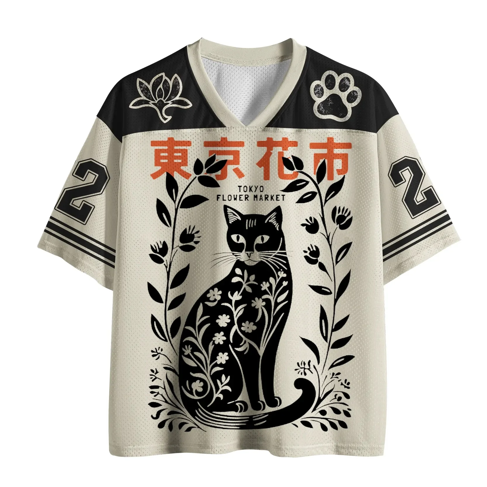 2026 Katzen-Muster 3D-Druck Fitness-Training Schnelltrocknend Outdoor Freizeit Sport Unisex Kinder V-Ausschnitt Oberteil Image