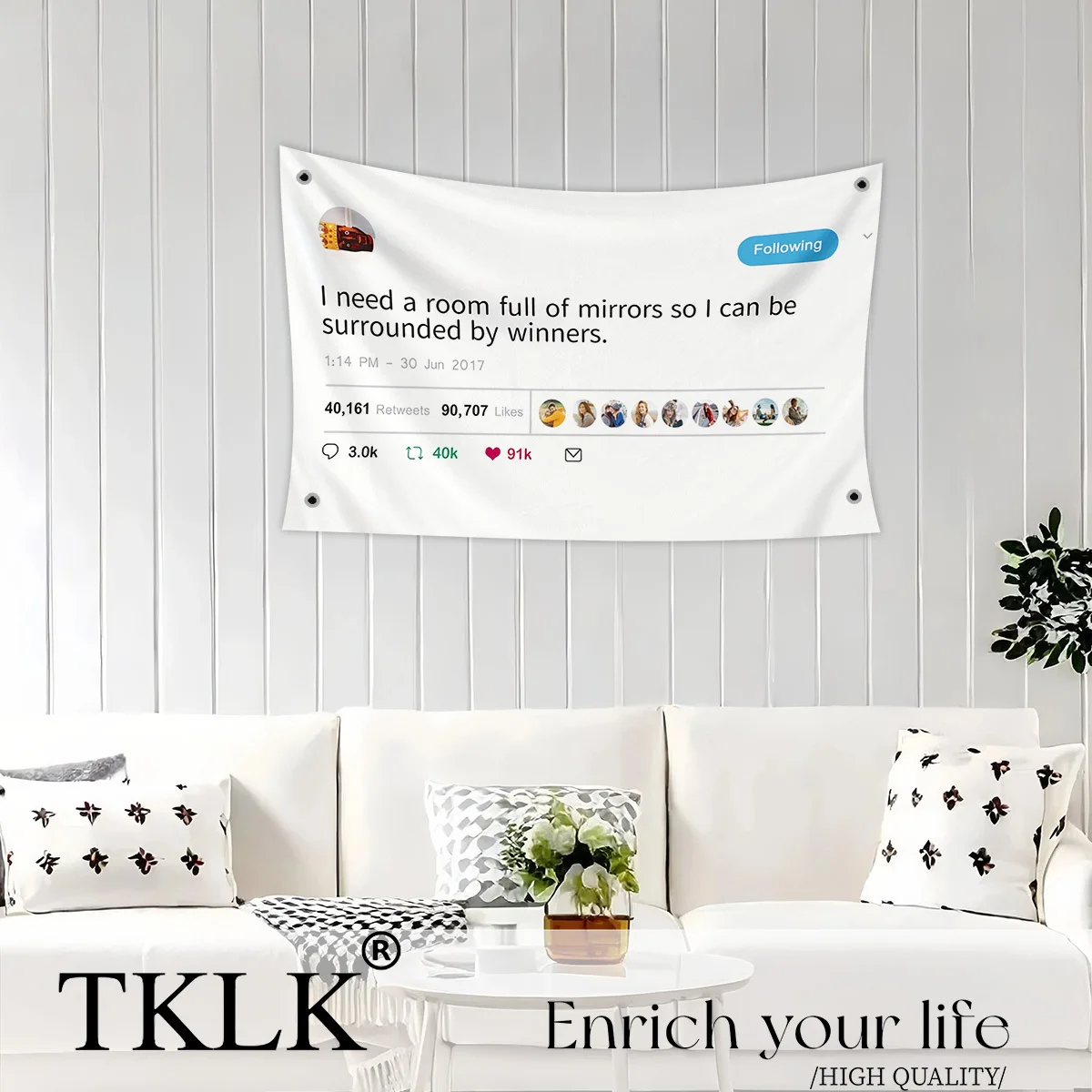 Ich brauche einen Raum voller Spiegel, also kann ich von Gewinners umgeben, Flagge 3 x 5 Fuß, 90 x 150 cm, Banner zum Aufhängen, Dekoration Image